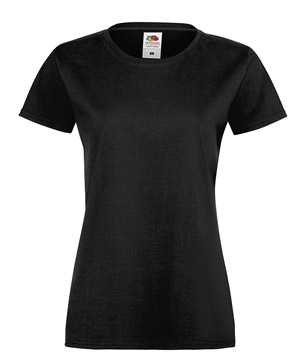 T-SHIRT SOFSPUNT DONNA - FRUIT OF THE LOOM nero